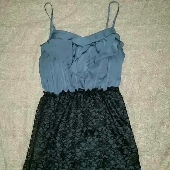 Xhilaration Dresses & Skirts - Dark Blue & Lace Dress